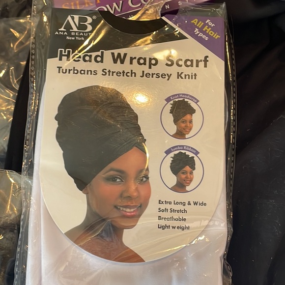 Velvet tie bonnet and two Velcro span wraps and one head wrap scarf turban. - Picture 7 of 8